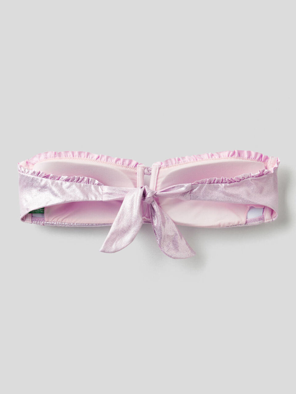 Bandeau-Bikinioberteil mit laminiertem Effekt image number 2