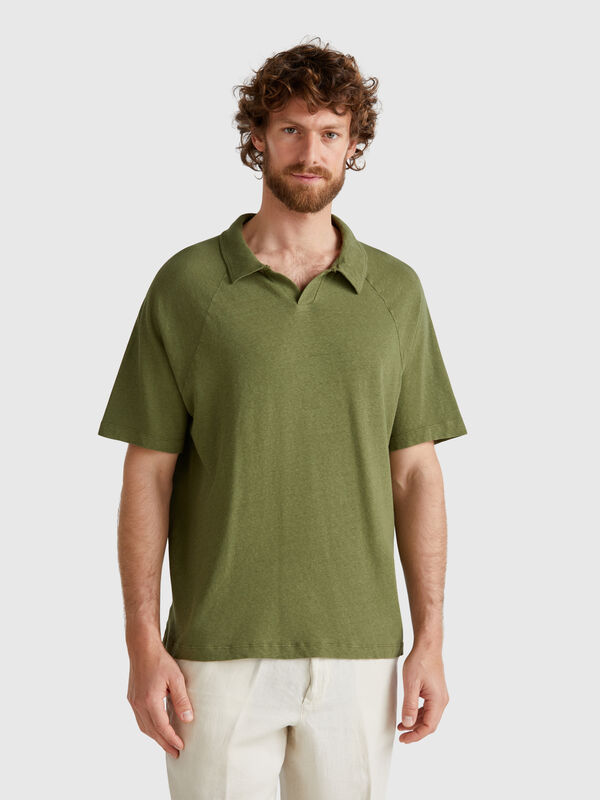 Polo in misto lino Uomo
