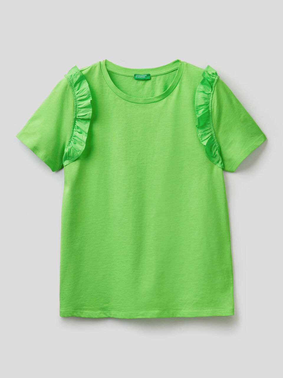 T-shirt 100% cotone con rouches image number 1