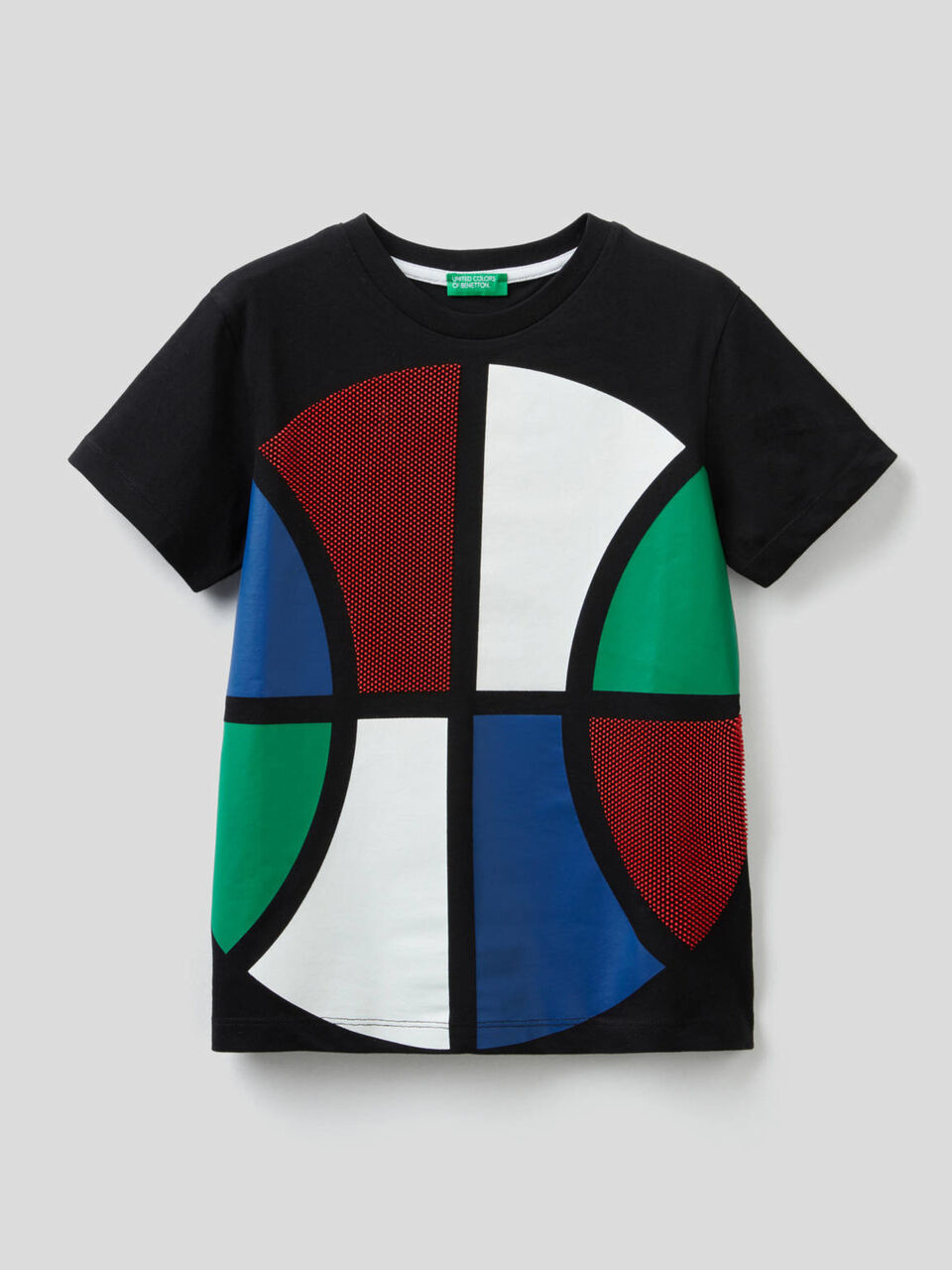 T-shirt en coton avec imprimé 3D image number 1