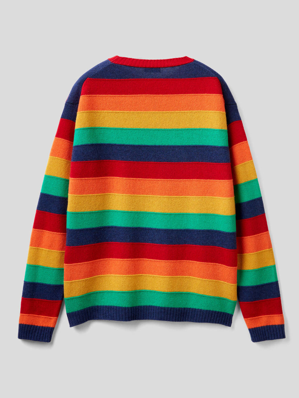 Wool blend multicolor striped sweater image number 2