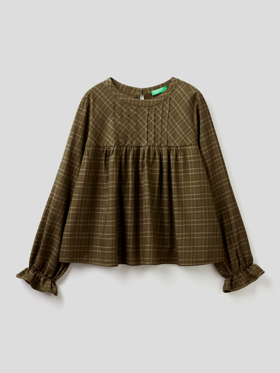 Blouse à carreaux et volant image number 1