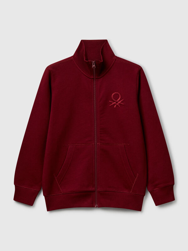 Sweat-shirt zippé en pur coton Garçon