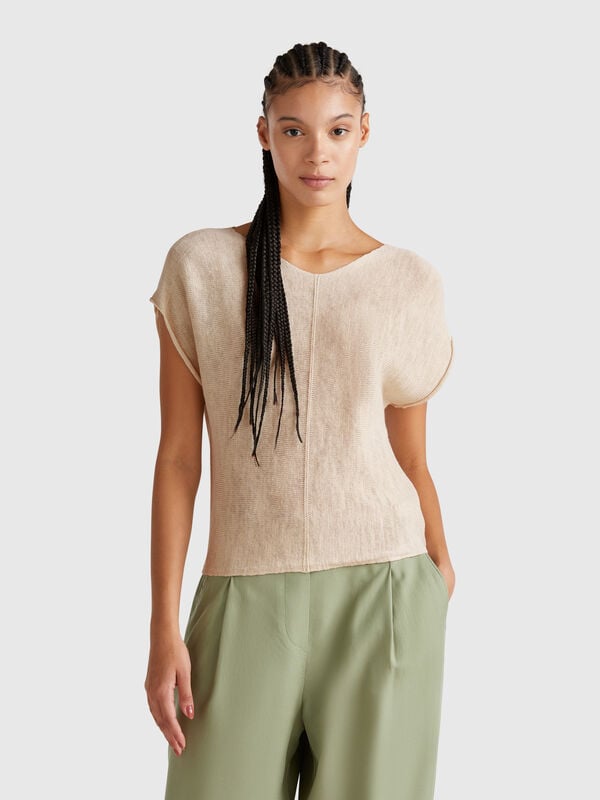 Maglioncino in cotone e lino Donna