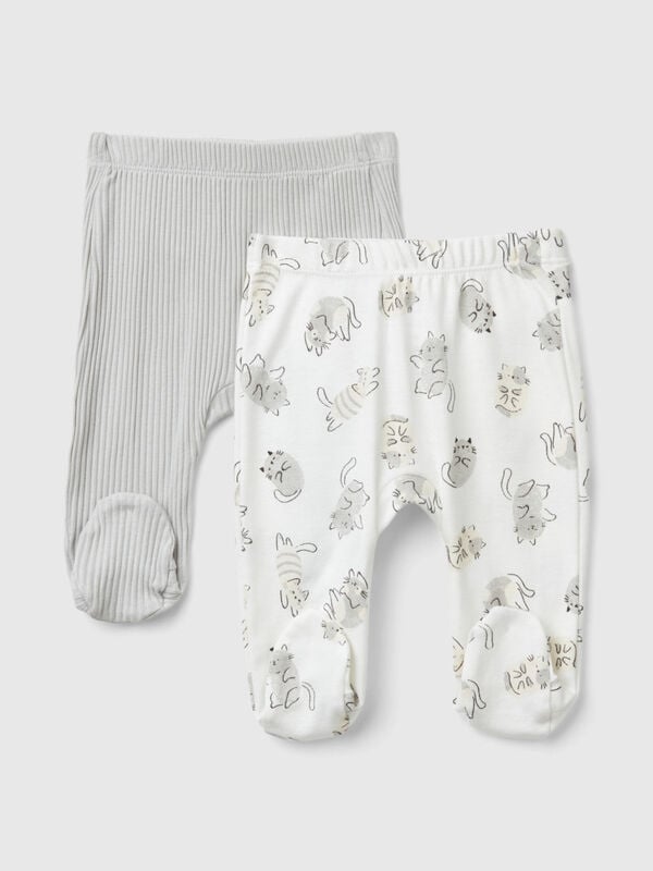 Due pantaloni in cotone bio Baby