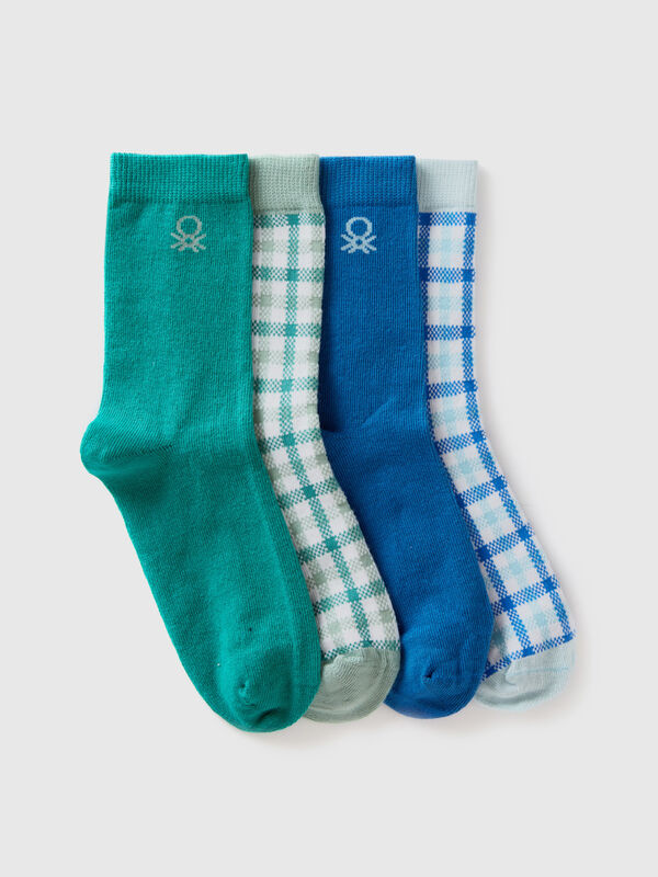 Four pairs of socks in organic cotton blend Junior Boy