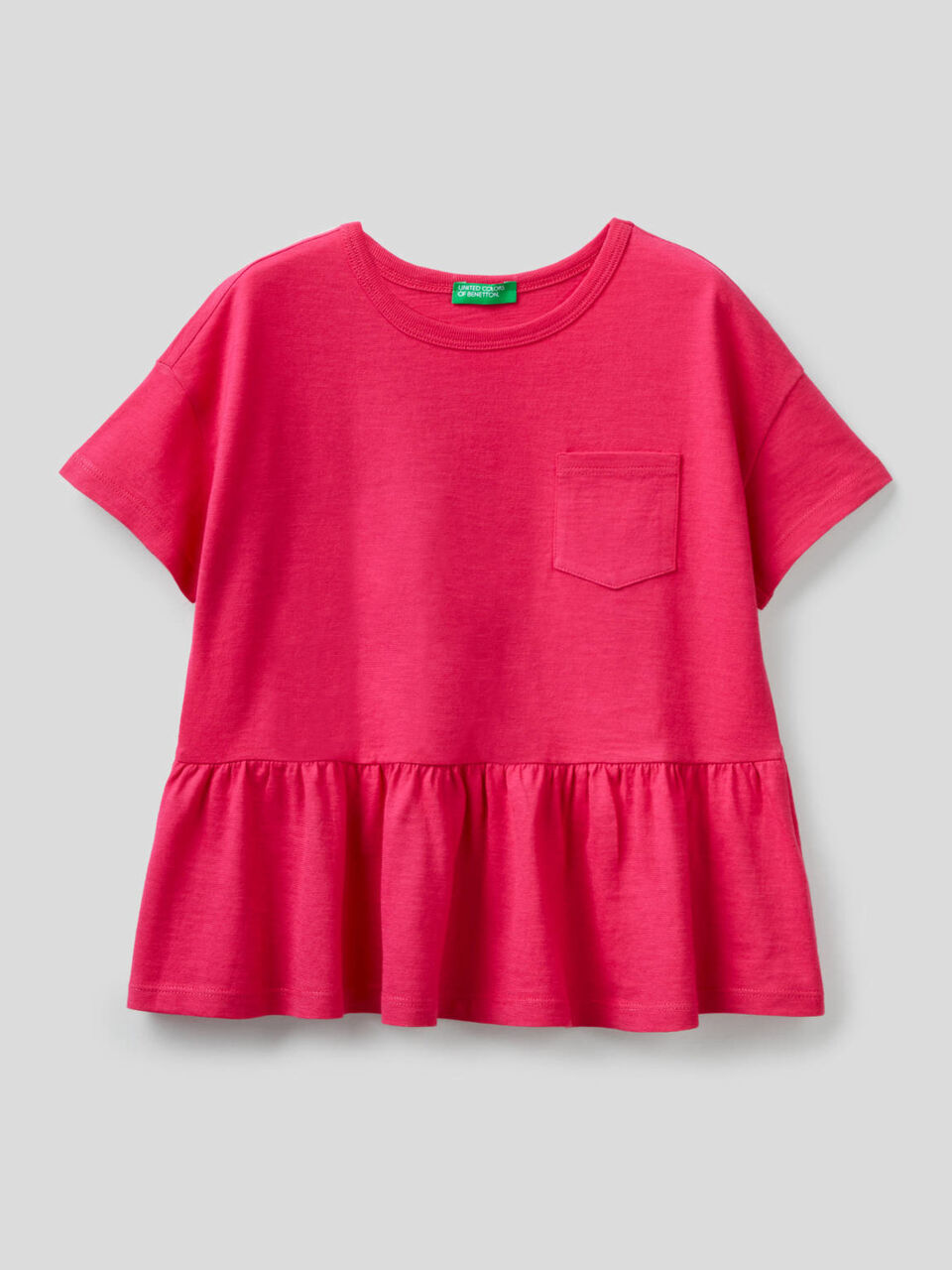 T-shirt en pur coton avec volant image number 1