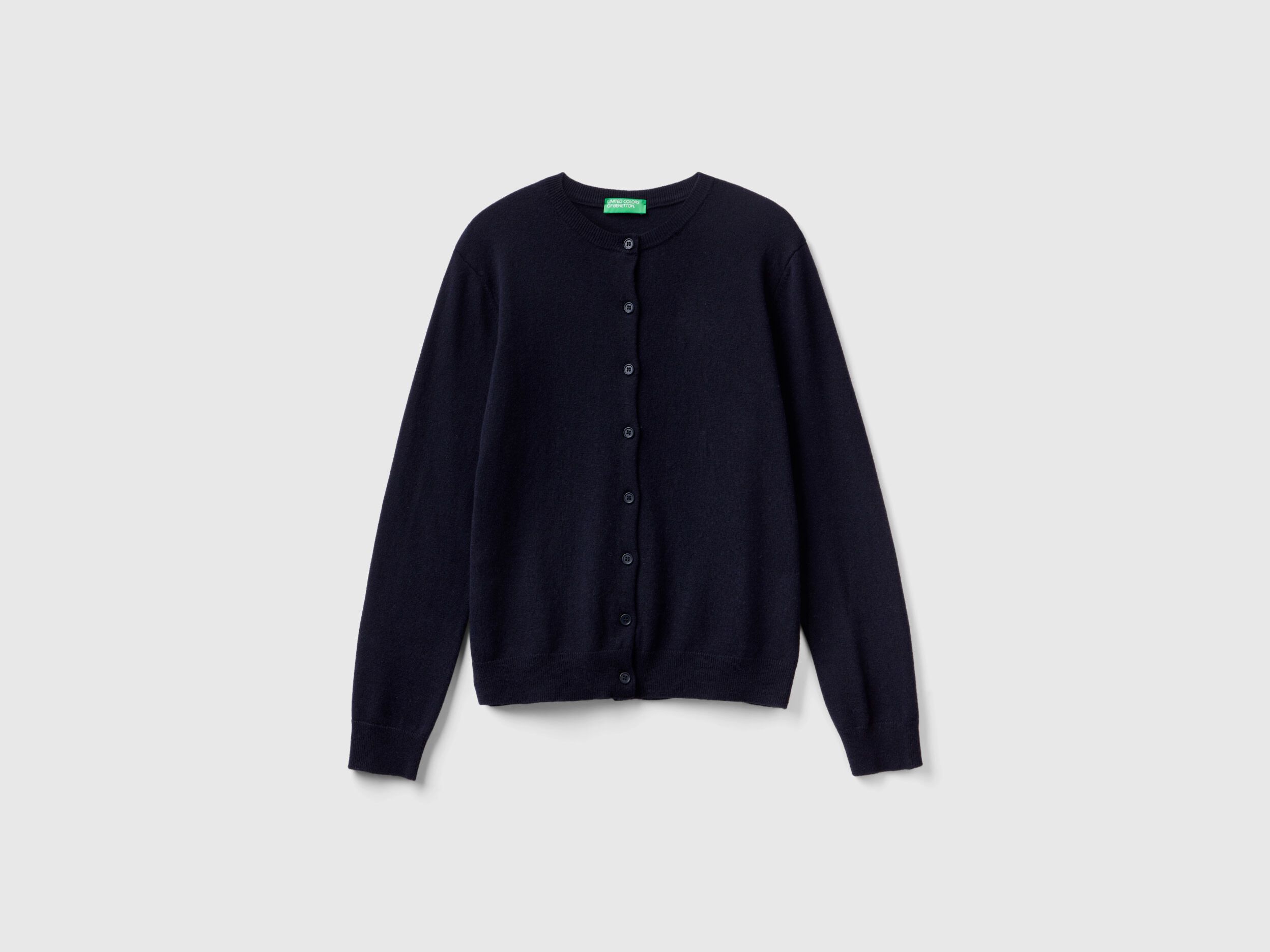 Dark blue cardigan in cashmere and wool blend Dark Blue Benetton