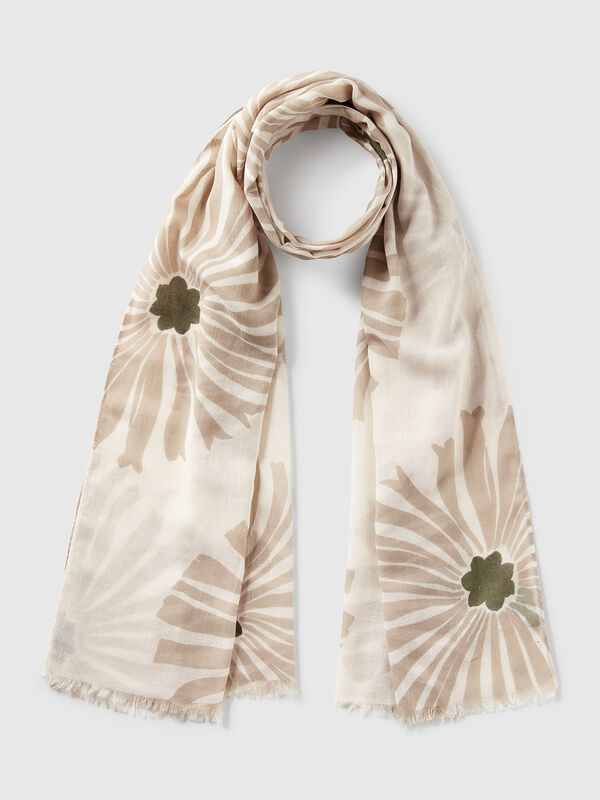 Sciarpa fantasia in misto lino Donna
