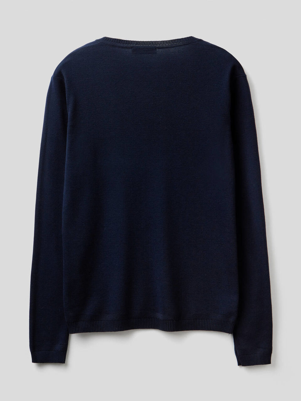 Pull en pur coton avec col en V image number 2
