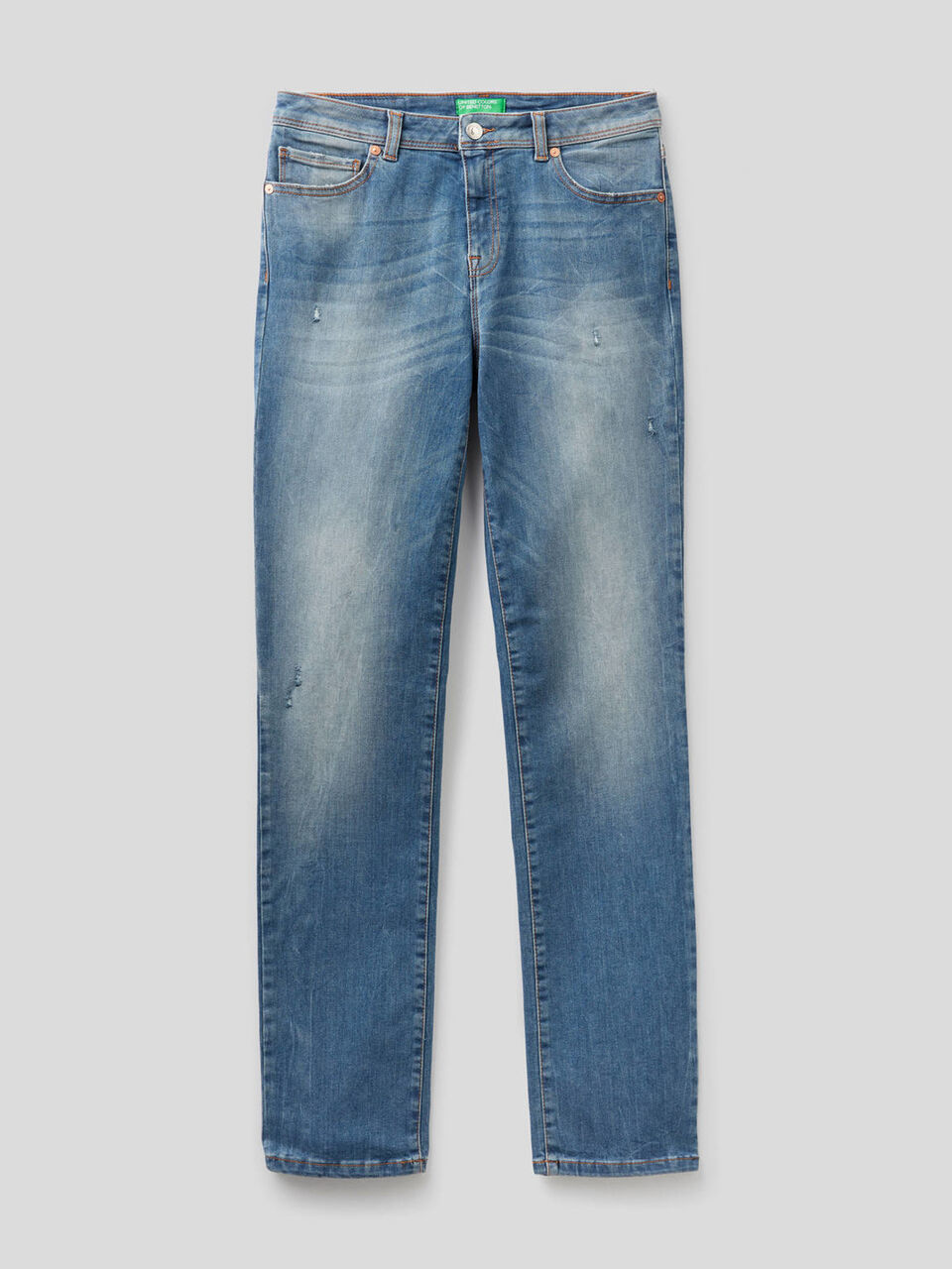 Jeans gamba dritta in denim stretch image number 1