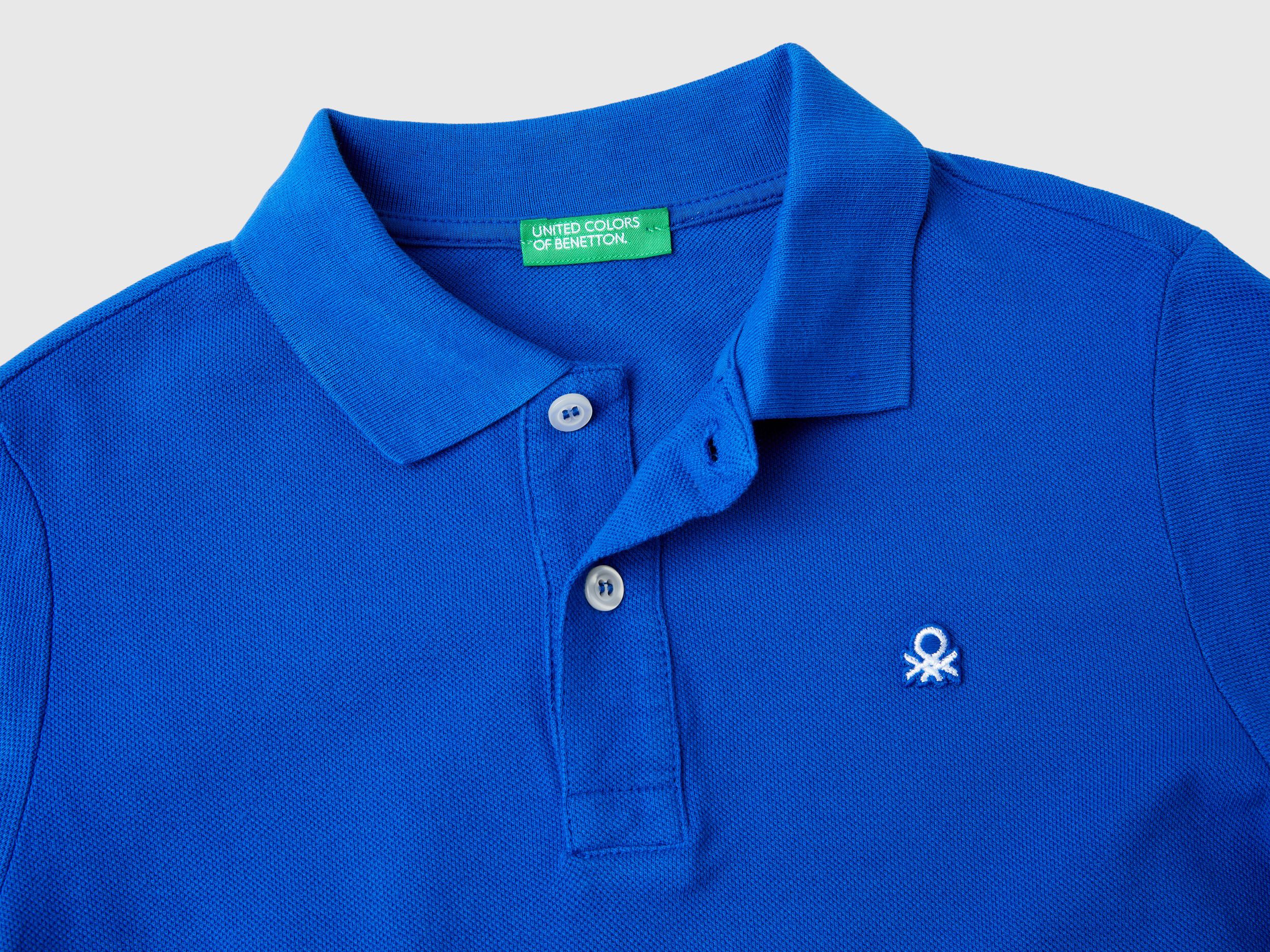 Polo manica lunga 100 cotone bio Bluette Benetton