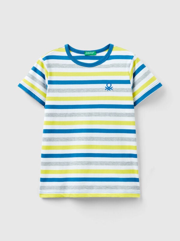 Striped 100% cotton t-shirt Junior Boy