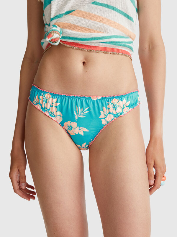Slip costume con stampa floreale Donna