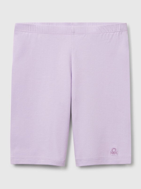 Leggings corti in cotone stretch Bambina