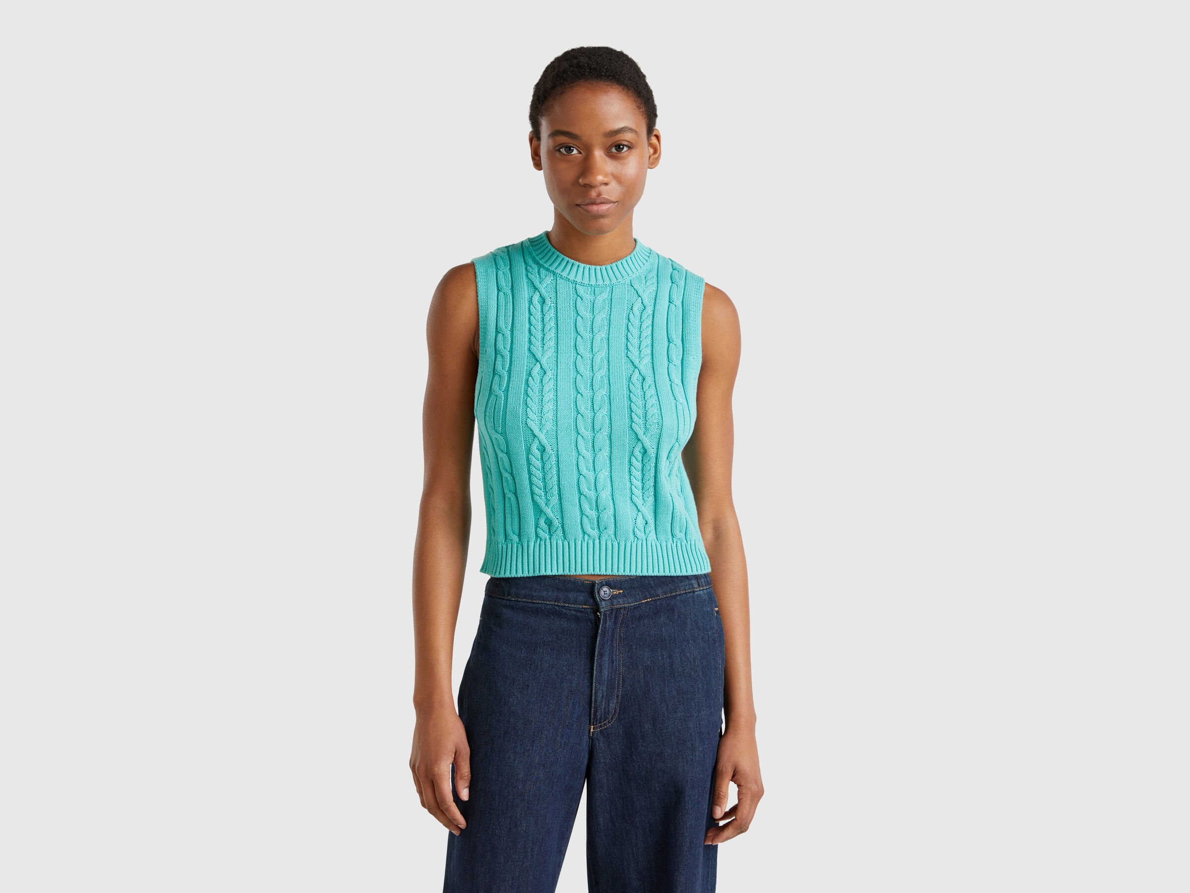 SLEEVELESS SWEATER Women image number 0