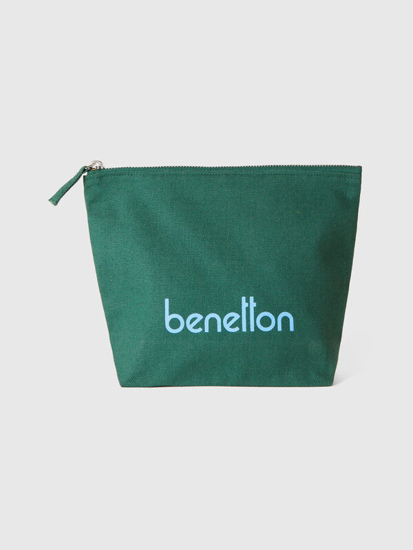 Military green clutch in pure cotton