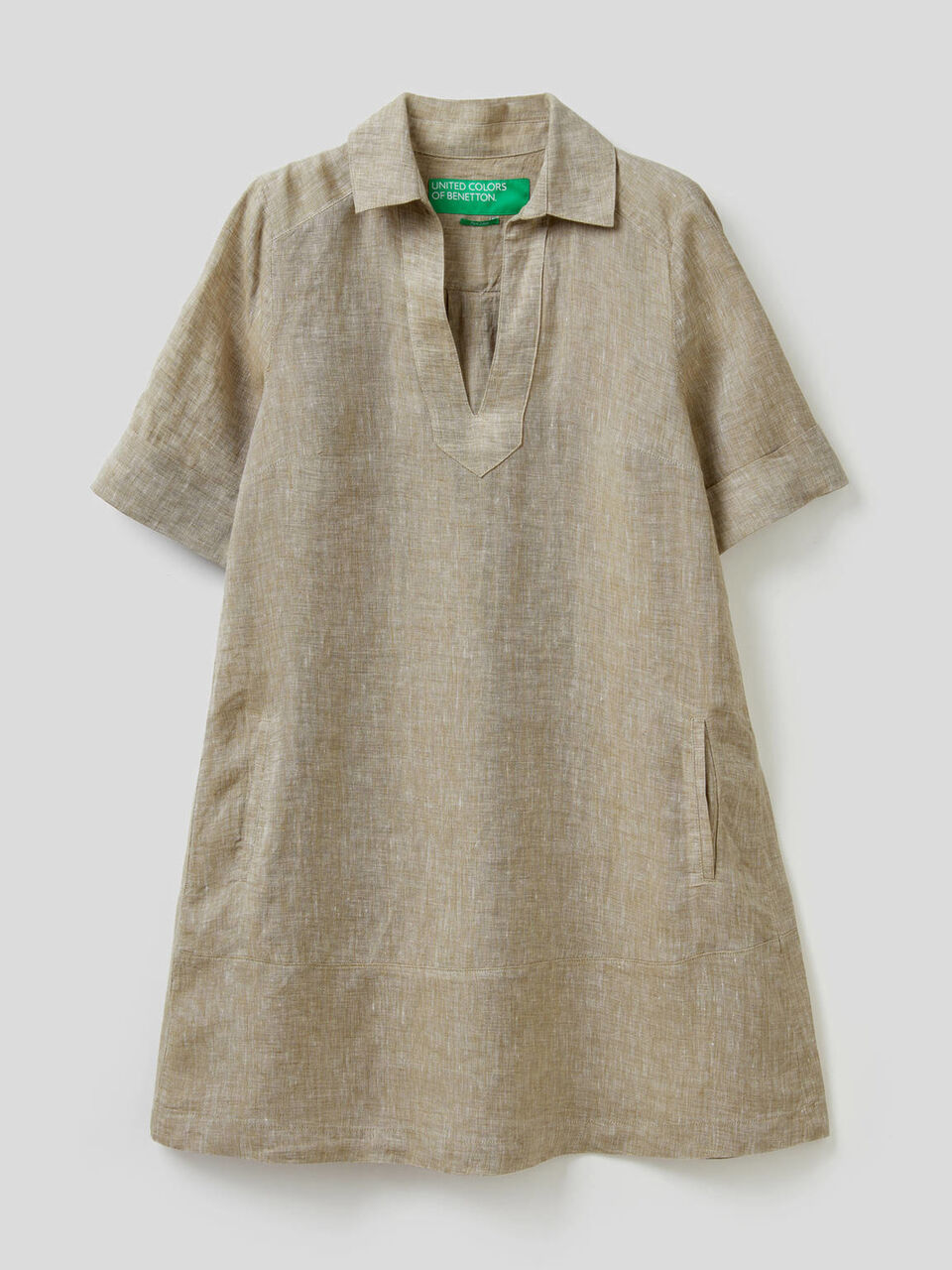Kurzes Kleid aus 100% Leinen image number 1