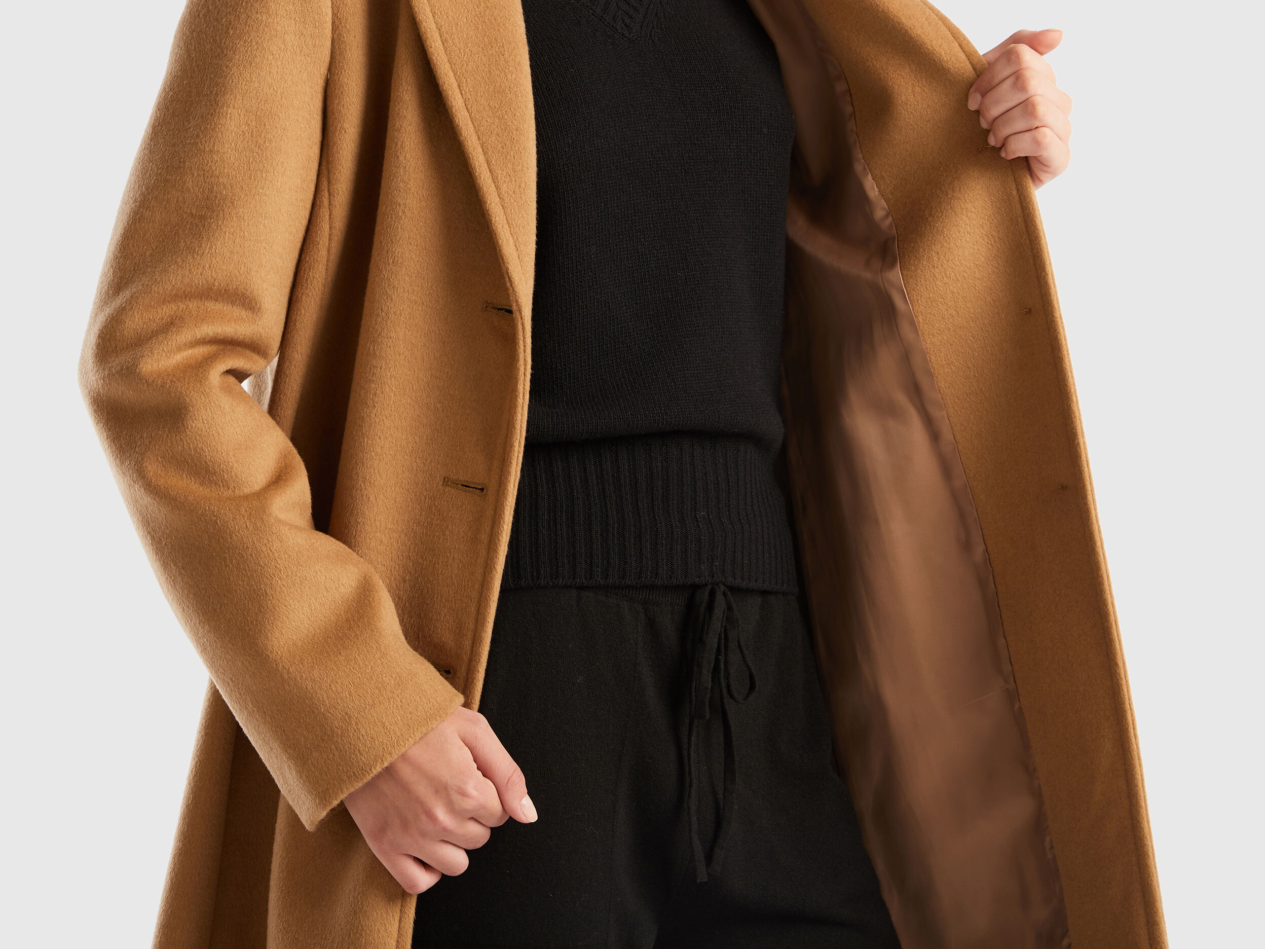 Benetton camel sales coat