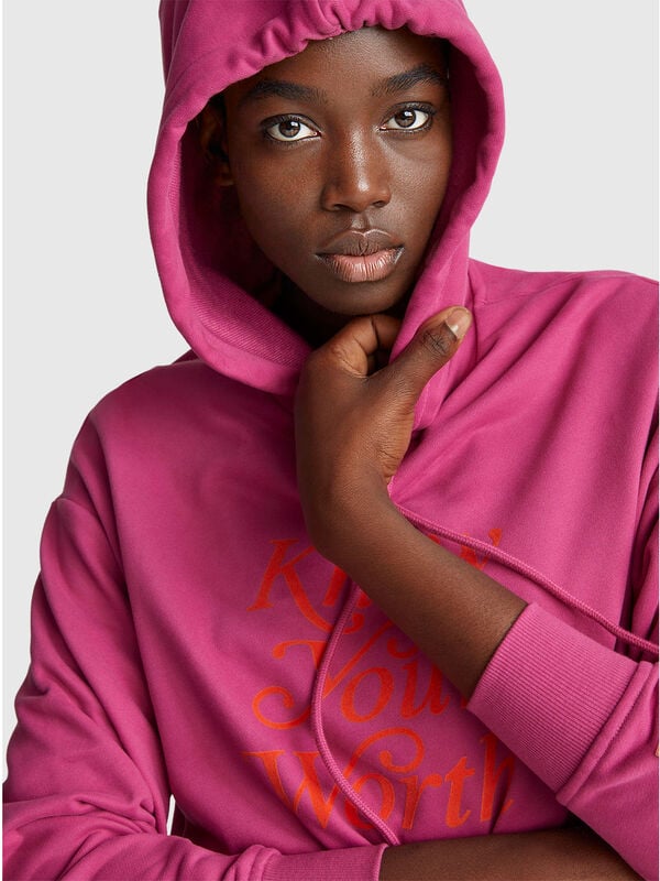 Sweat à capuche avec slogan Femme