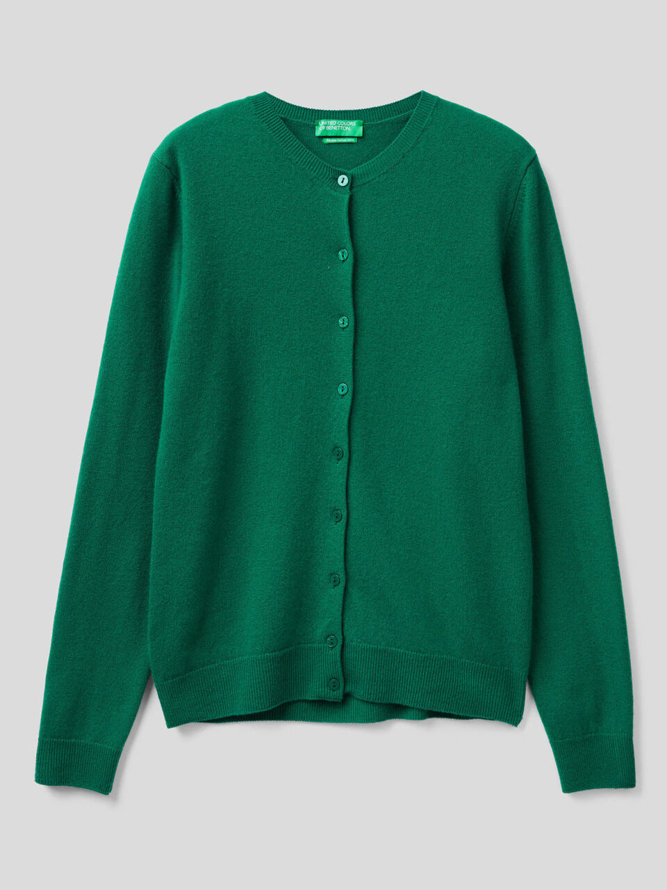 Cardigan girocollo in pura lana vergine image number 1