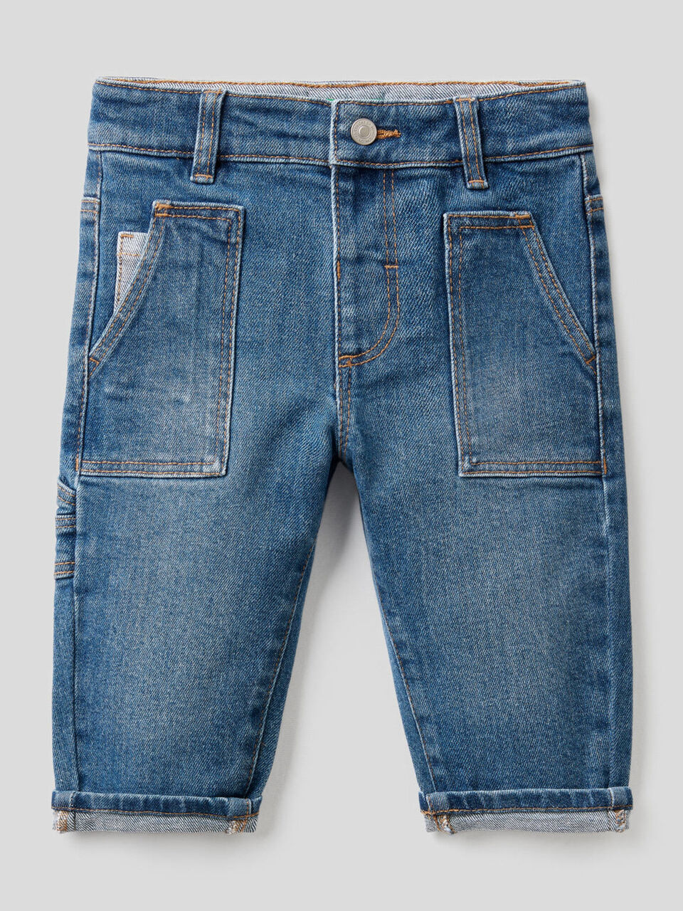 Jeans con tasconi in cotone stretch image number 1
