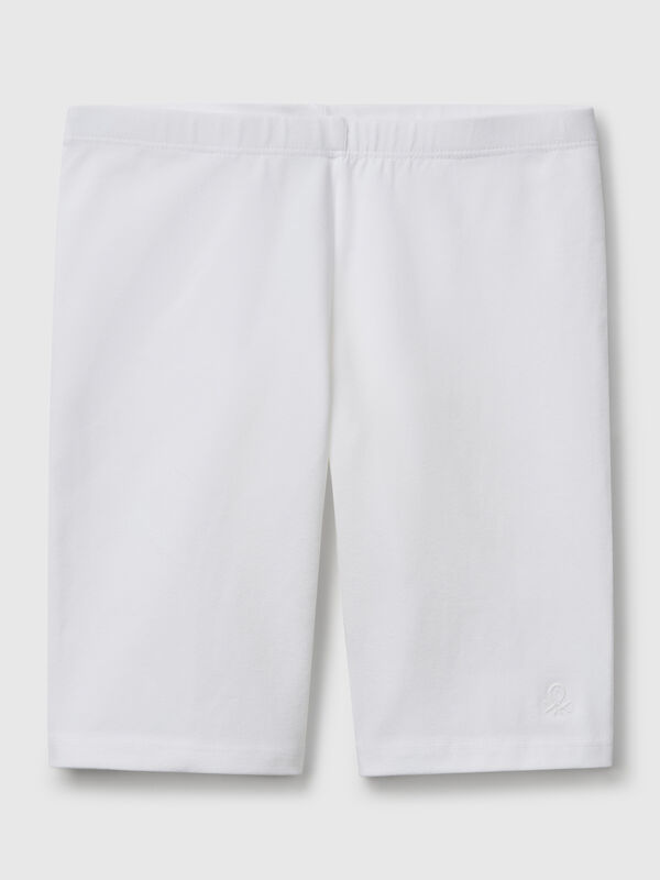 Leggings corti in cotone stretch Bambina