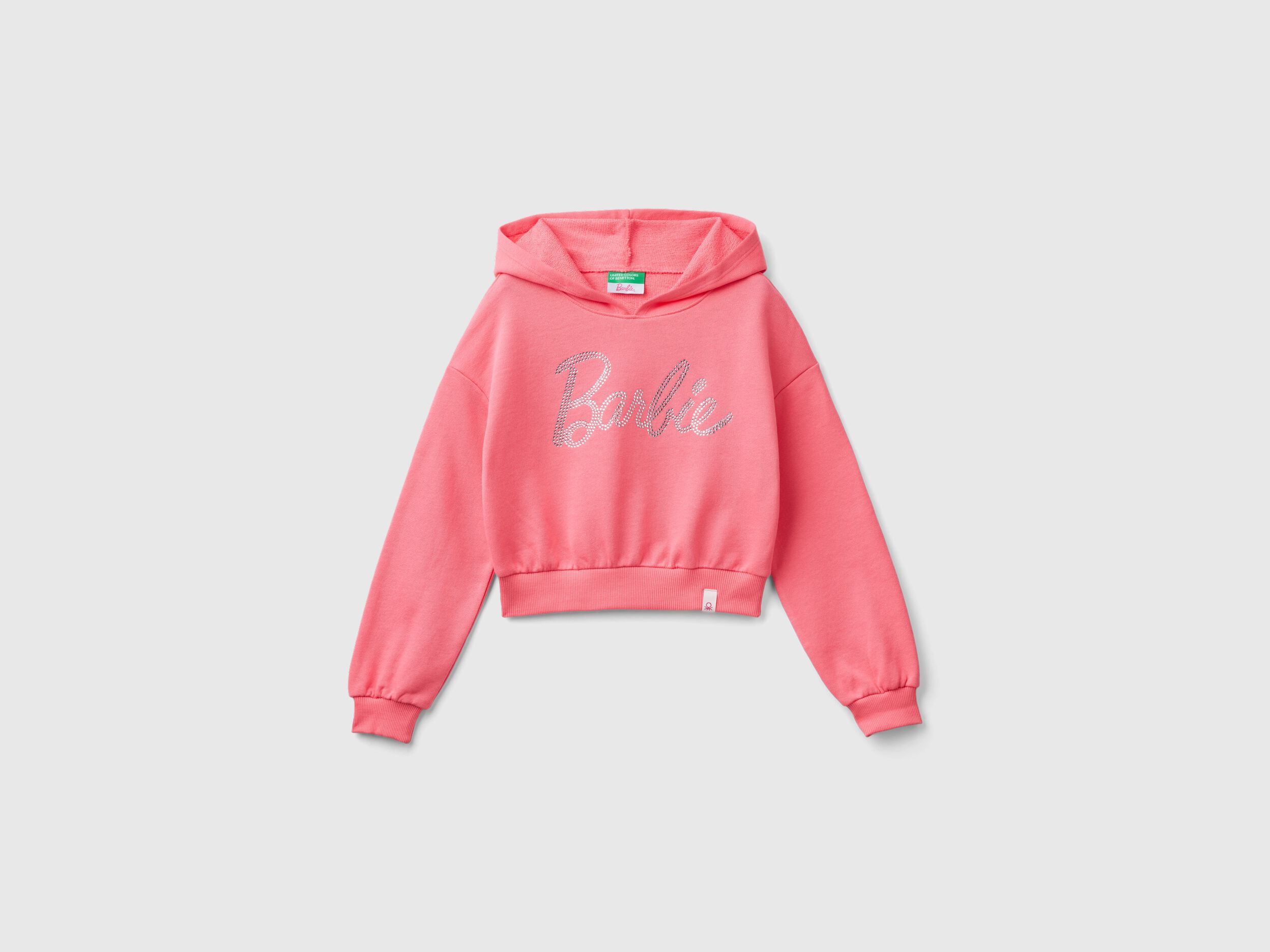 Pink Barbie sweatshirt with rhinestones - Pink | Benetton
