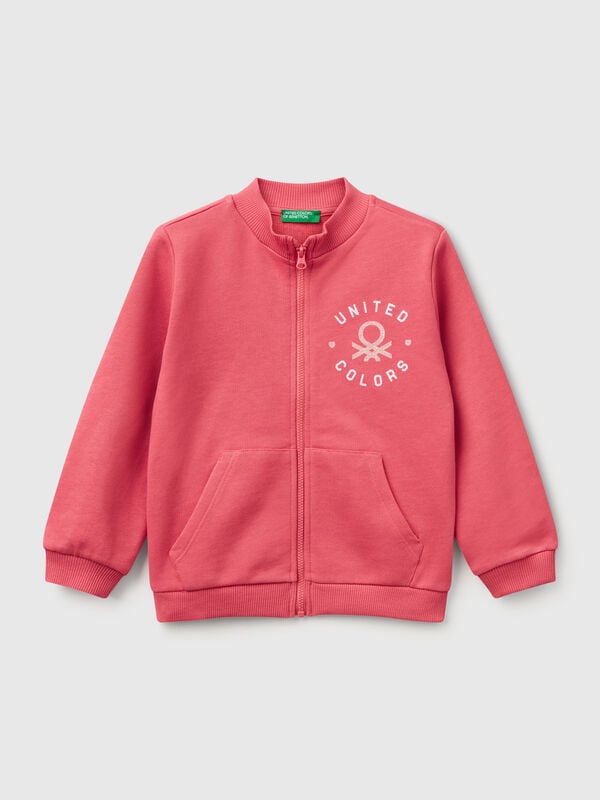 Sweat-shirt zippé en coton  Filles
