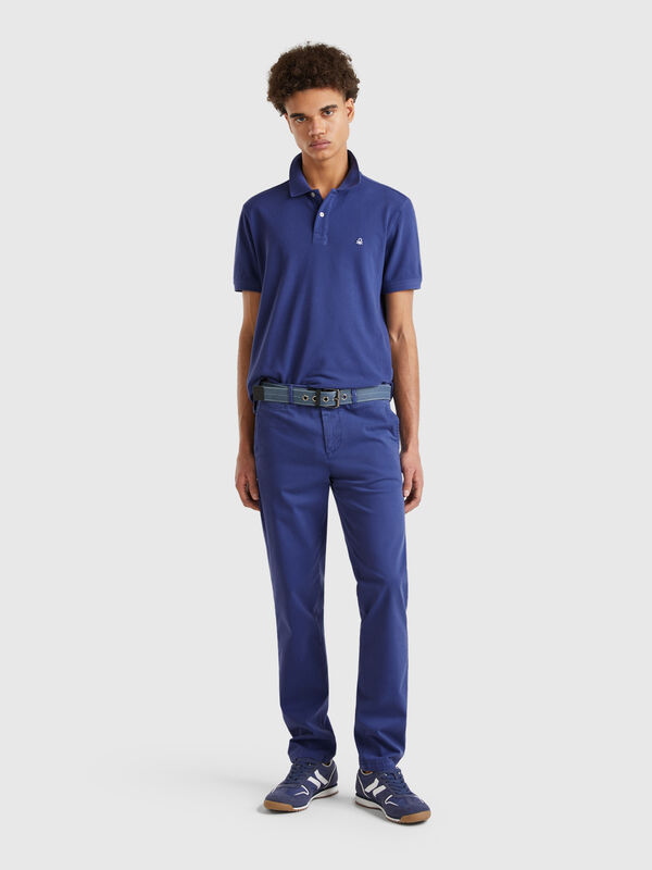 Chino slim bleu Homme