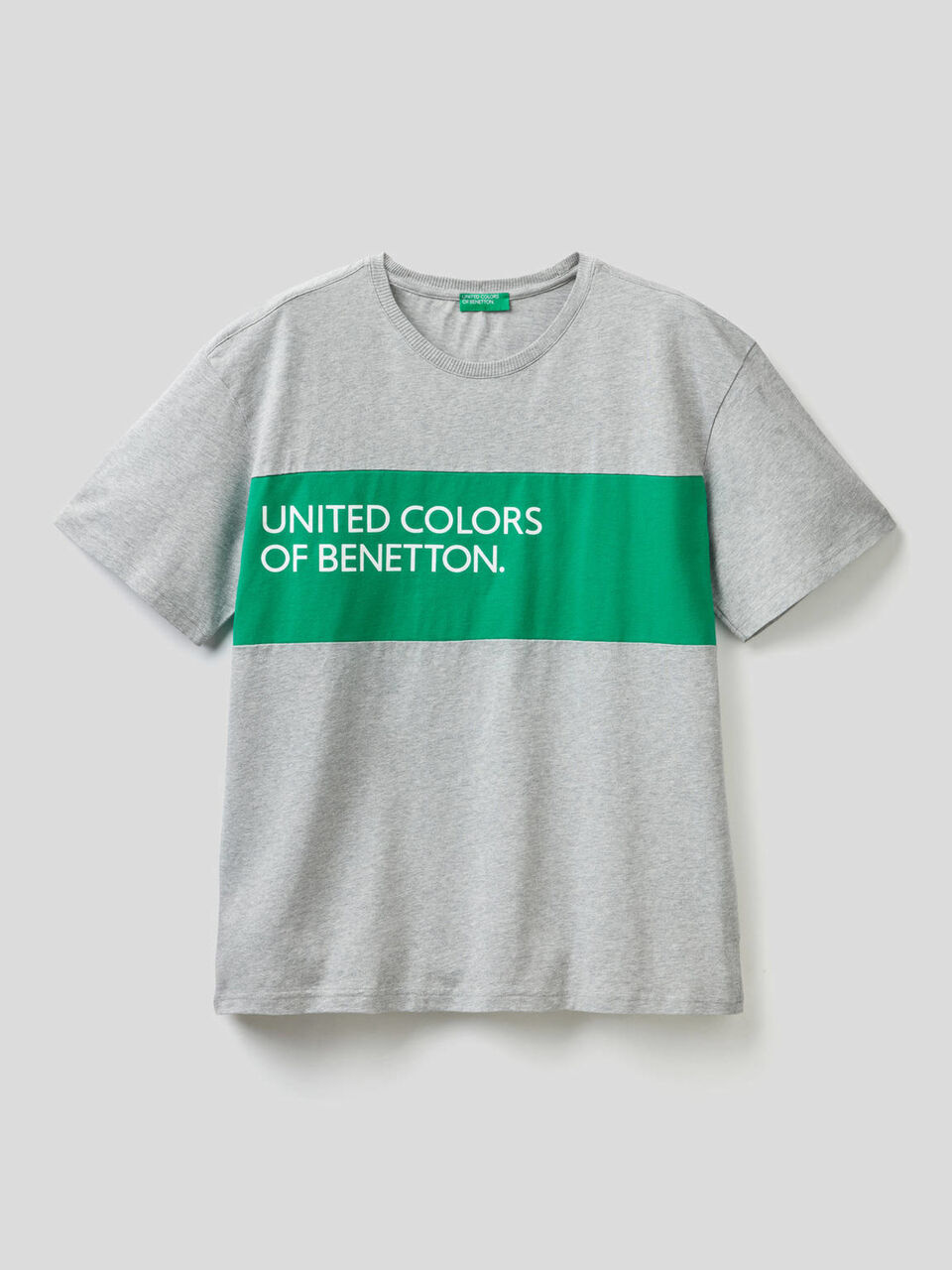 T-shirt 100% cotone con banda a contrasto image number null