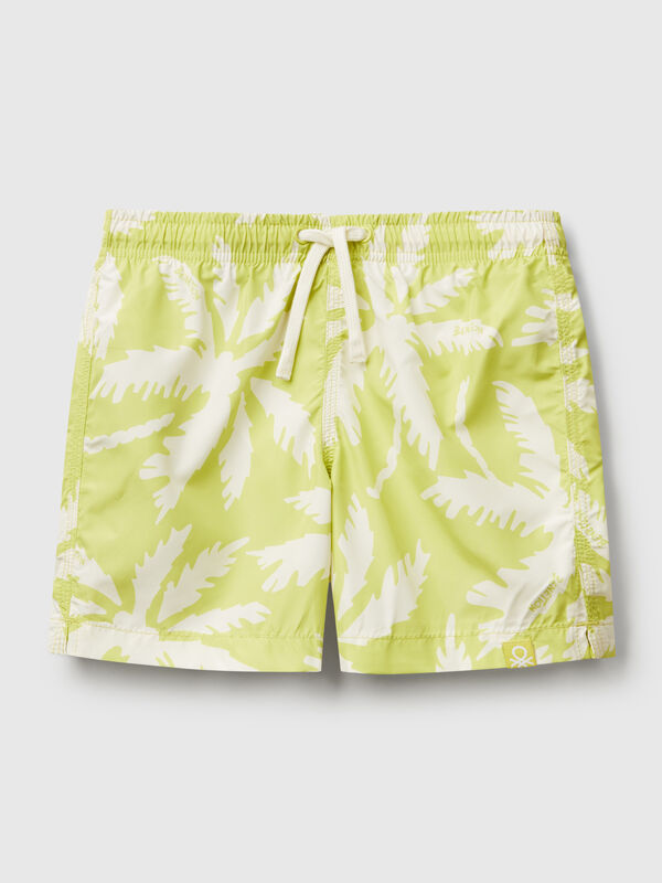 Short de bain en nylon à motifs Garçon