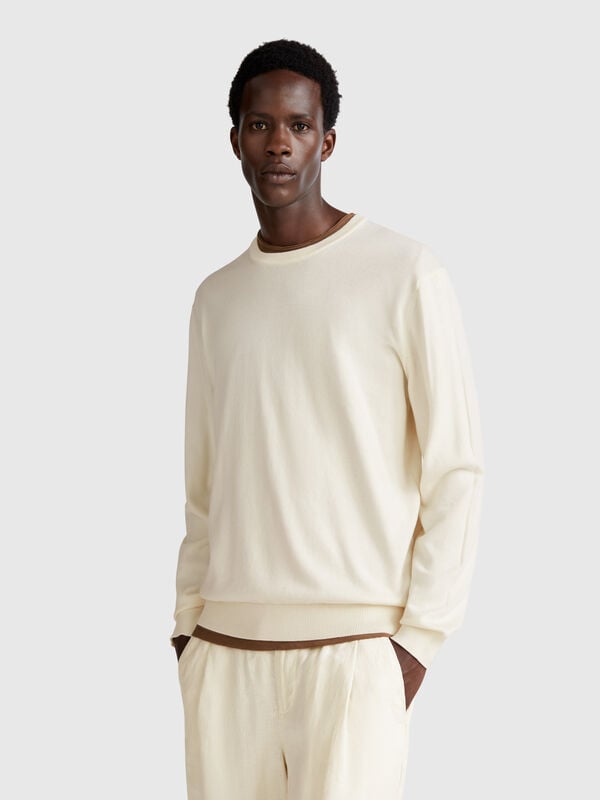 Pull 100 % coton à col rond Homme
