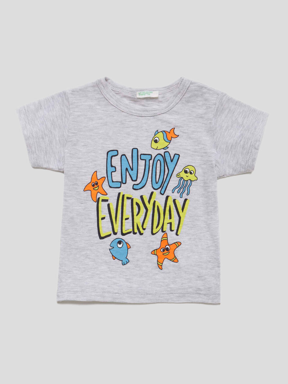 T-shirt con stampa fluo image number 1