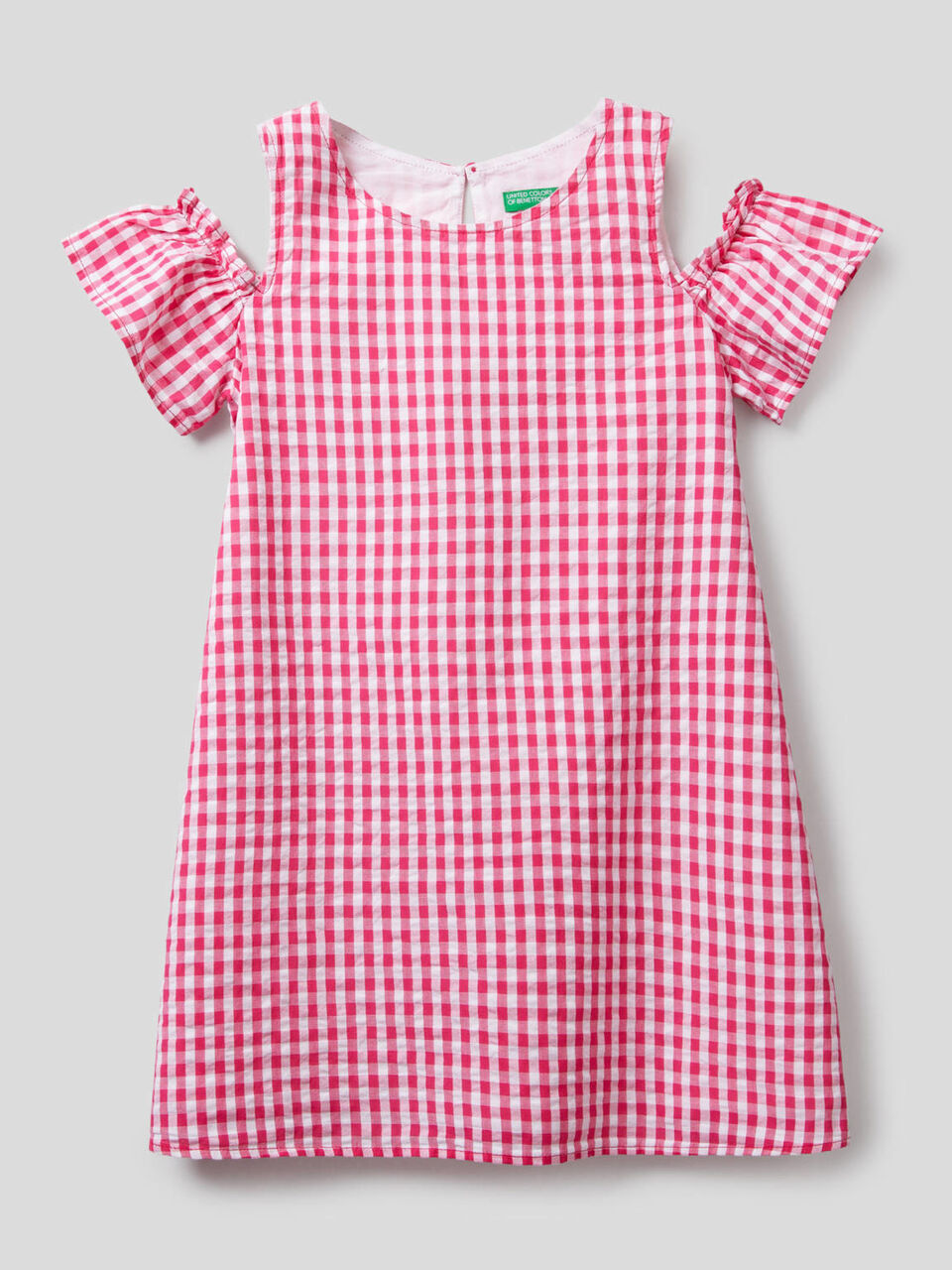 Vichy pattern A-line dress image number 1