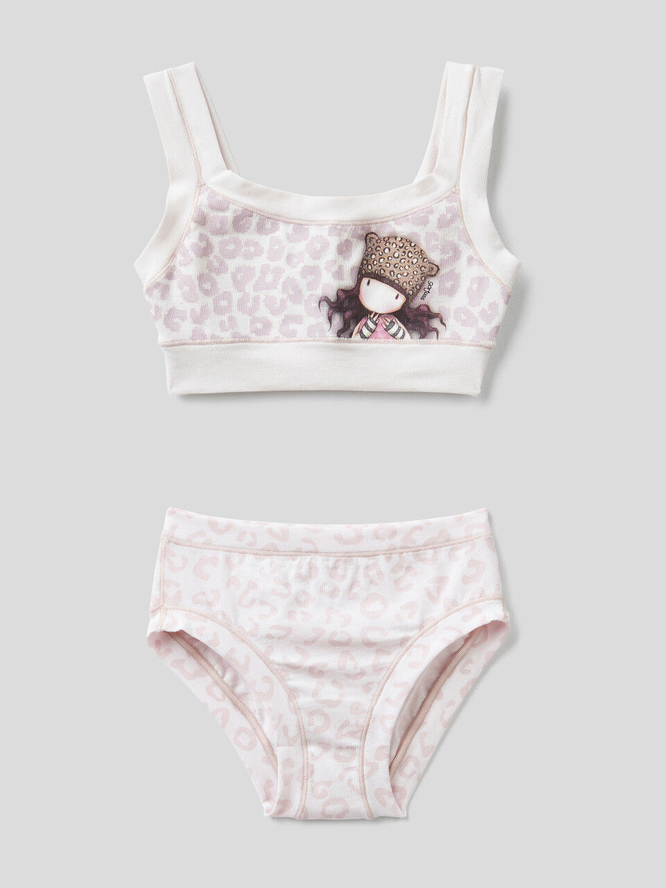 Bra and underwear with Gorjuss print