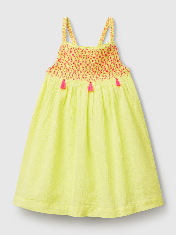 Kleid mit fluoreszierenden Quasten Mädchen