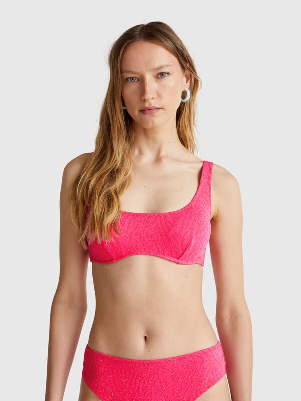 Strand-BH mit Animal-Print und Lurex Damen