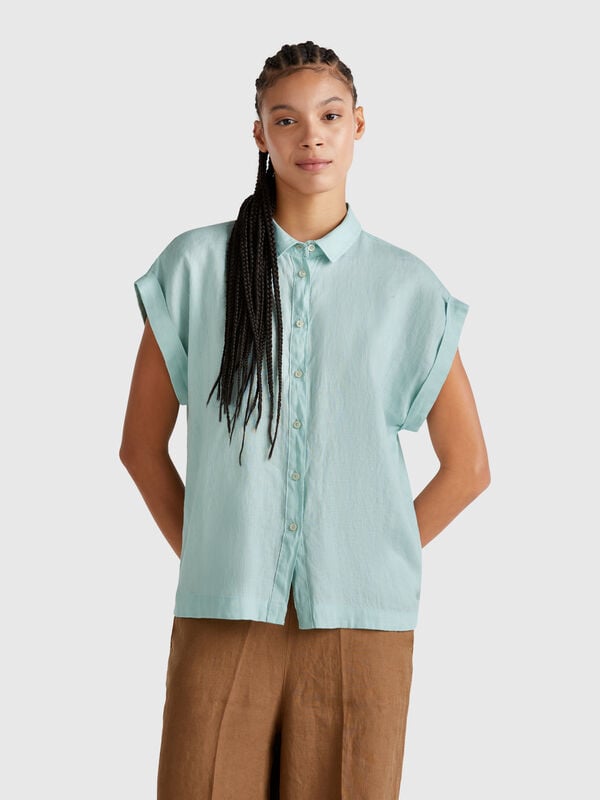 Regular fit shirt in pure linen Women