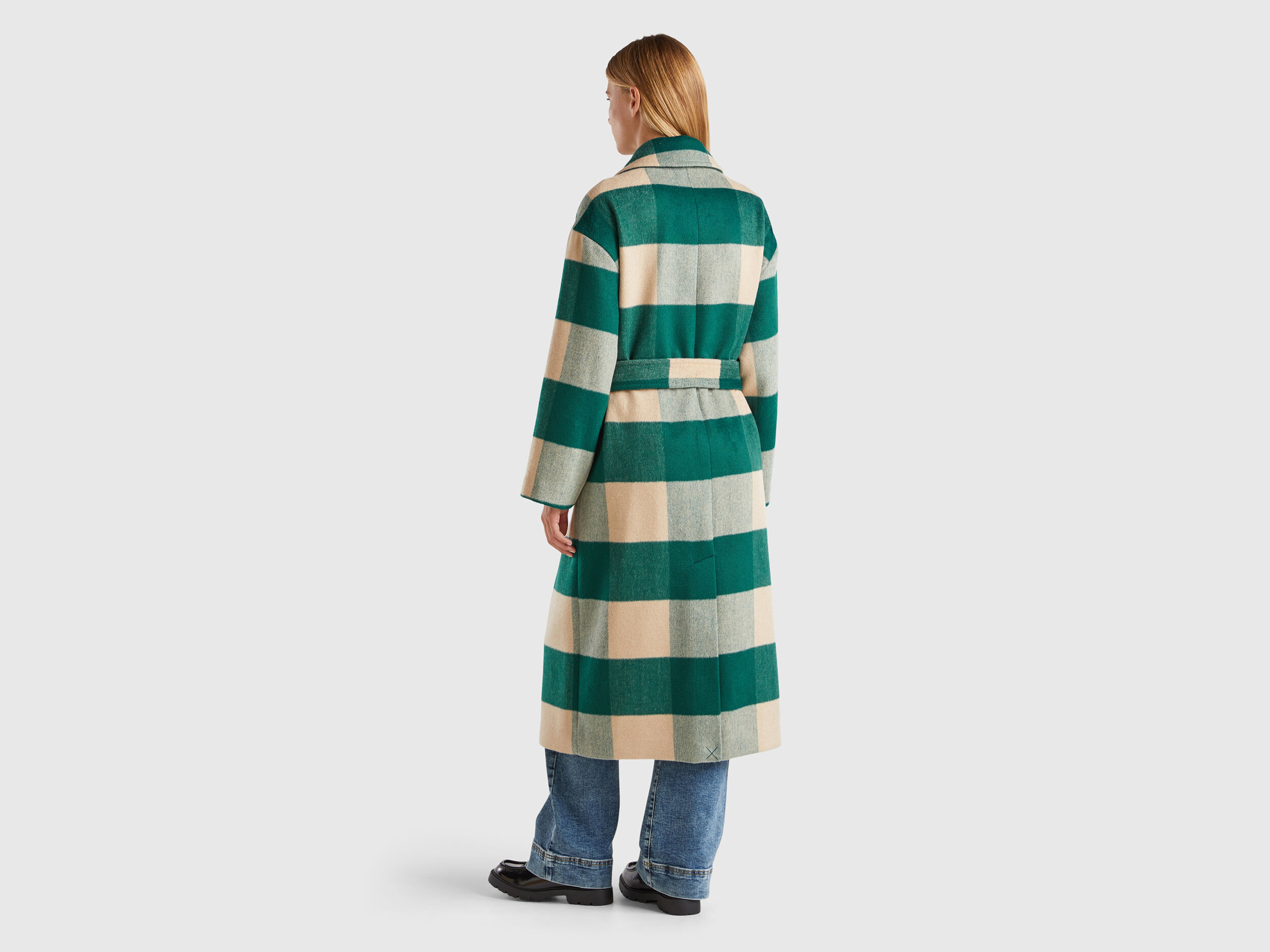 Green check coat womens shop