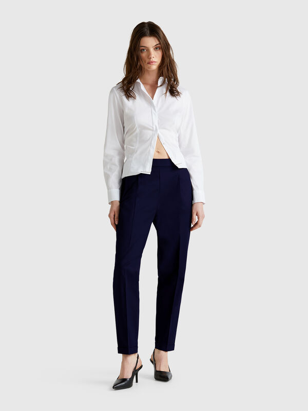 Pantalon en coton stretch Femme