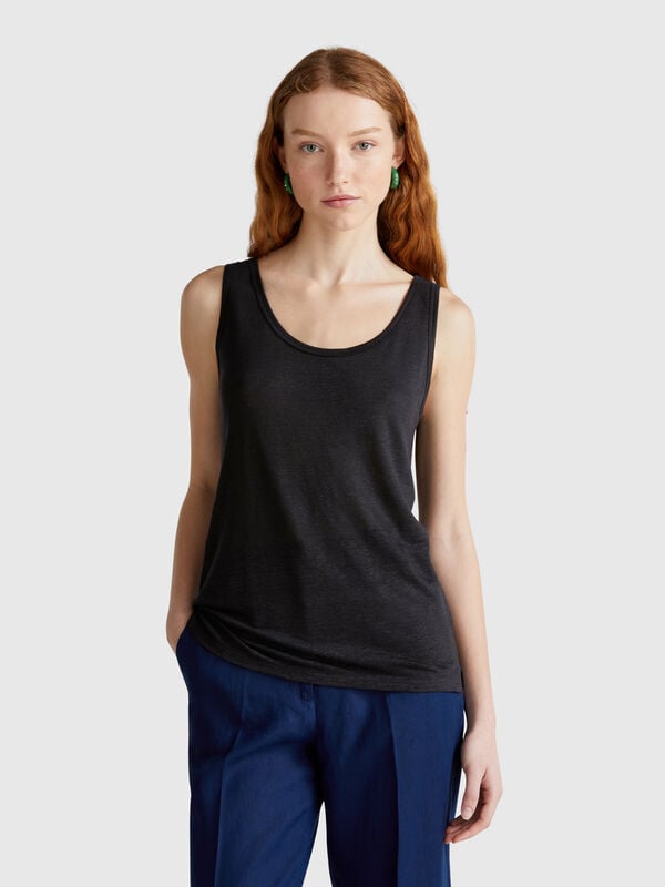 Tanktop aus reinem Leinen Damen