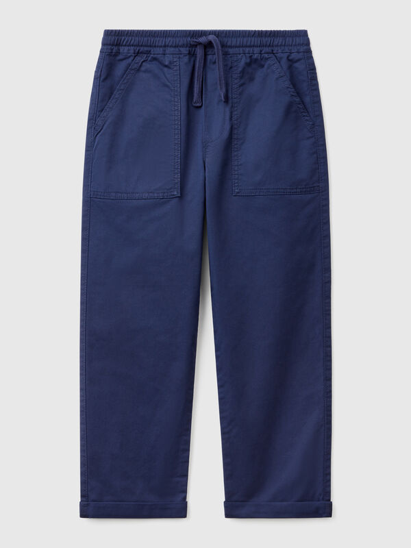 Joggers in cotone stretch con coulisse Bambino