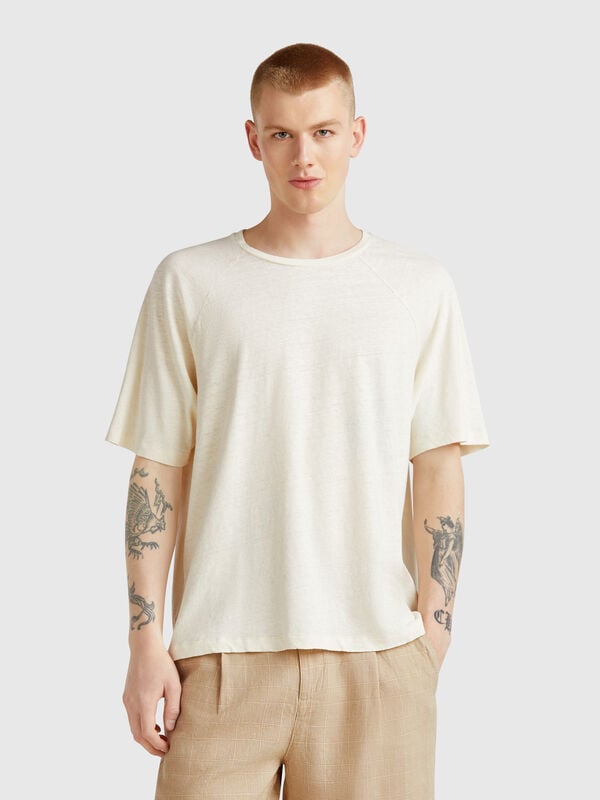 T-shirt in misto lino Uomo