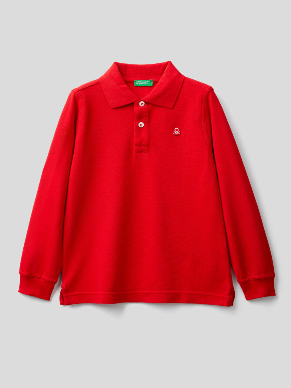 100% organic cotton long sleeve polo image number 1