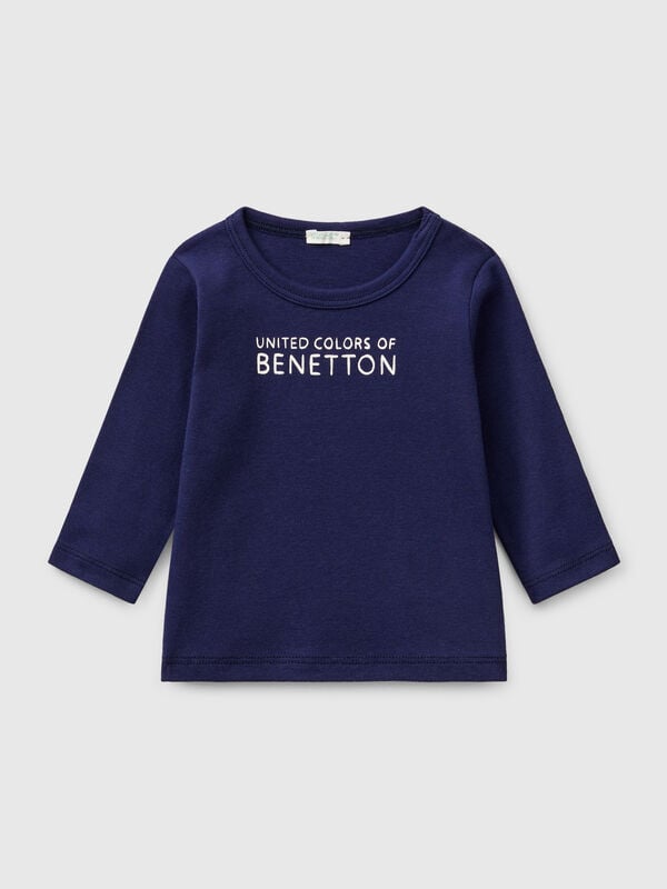 Langärmeliges T-Shirt aus Baumwolle Newborn