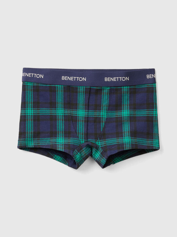 Boxer tartan bleu et vert
