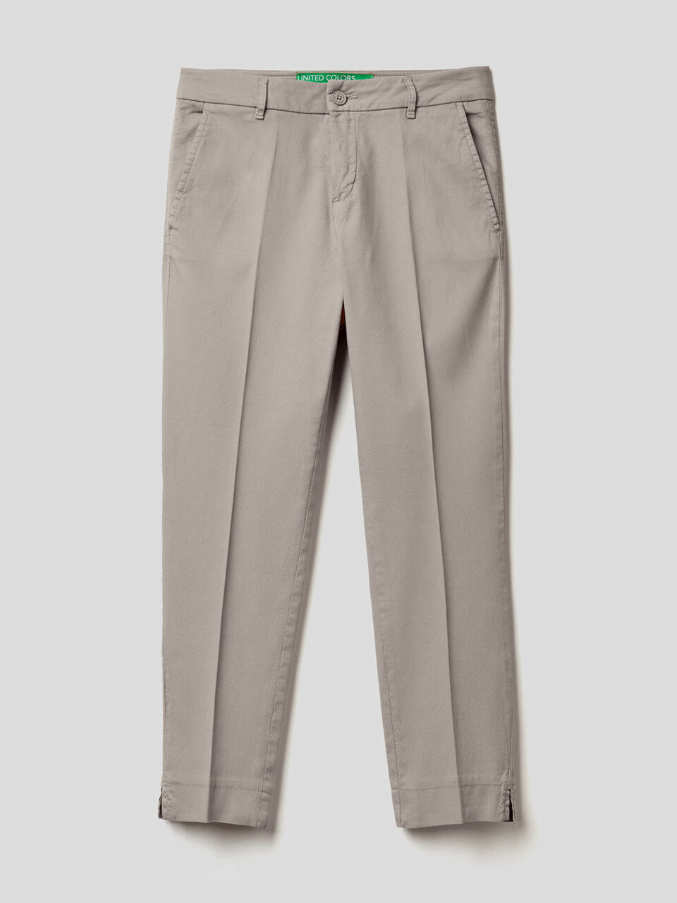 Cropped chinos in stretch cotton image number 1