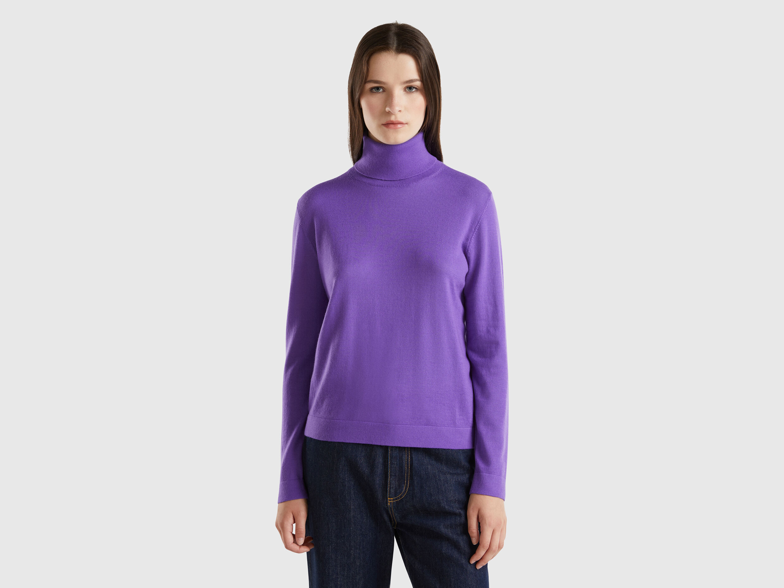 Pull col roulé benetton femme best sale