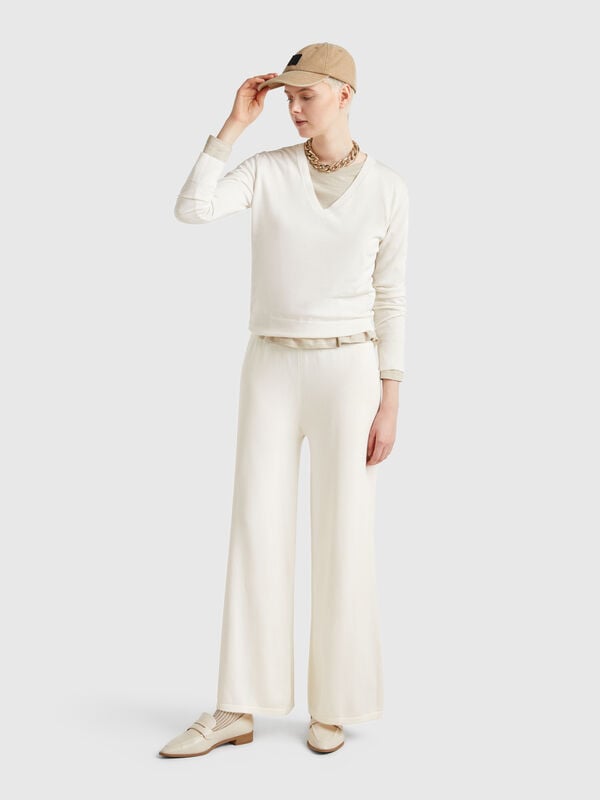 Pantaloni ampi in maglia Donna